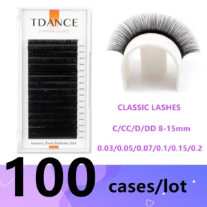 TDANCE 16 Rows Individual Lashes 100 Trays/Lot Natural Classic Soft Eyelash Extension Volume Premium Faux Silk Maquiagem Cilios