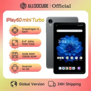 ALLDOCUBE iPlay60 mini Turbo Tablet 8.4 Inch Snapdragon 6 GEN1 Android 14 16GB(8GB+8GB Virtual) RAM 128GB ROM 5500mAh Tablet