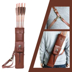New Style Arrow Bag 53X12 cm Cow Leather Arrow Quiver in Brown for Archery Arrows
