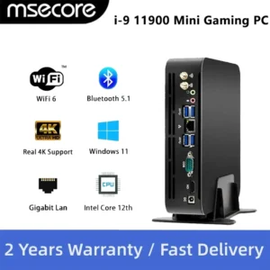 MSECORE Intel 11th Gen Core i9 11900 Mini PC Windows 11 Gaming Desktop Computer Portable Office Computer HTPC 2*DDR4 HD 4K Wifi