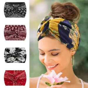 Widening 18CM stretch printed sports sweatband headband headscarf hairband hair tie hair accessories