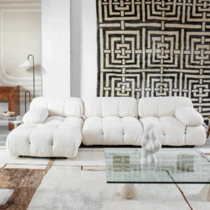 Modern Sofa Combinations with Flexible Fabric Modules Vintage Furniture-Inspired Living Room Sofa Minimalist Style Comfortable