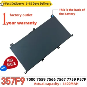 Applicable to Dell laptop batteries of 15 7000 7559 7566 7567 7759 P57F 357F9