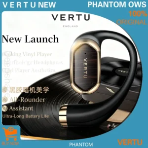 Vertu Phantom Series OWS AI Earbuds - Premium Wood Open-Ear Headphones with Spatial Sound, 5-Language Translator & Noise