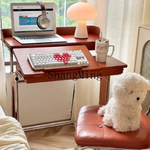 ZYY Home Liftable Computer Office Solid Wood Furniture Bay Window Bedside Mobile Workbench