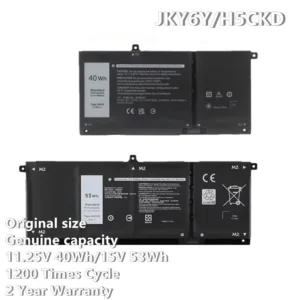 New 40Wh JK6Y6 53Wh H5CKD Laptop Battery For DELL Inspiron 5408 5508 5509 5400 5406 7405 7500 7506 2-in-1 For Latitude 3410 3510