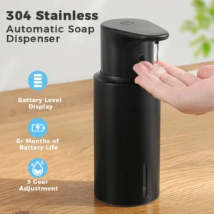 480ml Kitchen Soap Dispenser Automatic Sensor Hand Sanitizer Machine Intelligent Electric Body Wash Soap Dispenser 304 Stainless Steel