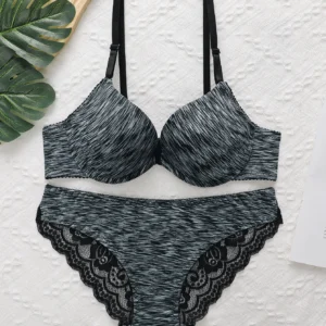 Women's sexy embroidered lace lingerie set with steel rims gathered push ups and underwear comfortable fit set A3185