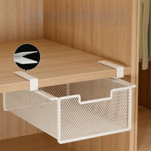 Large Capacity Underwear Storage Basket Pure Color Under Shelf Hanging Organizer Basket Design Under Cabinet Pull-Out Drawer