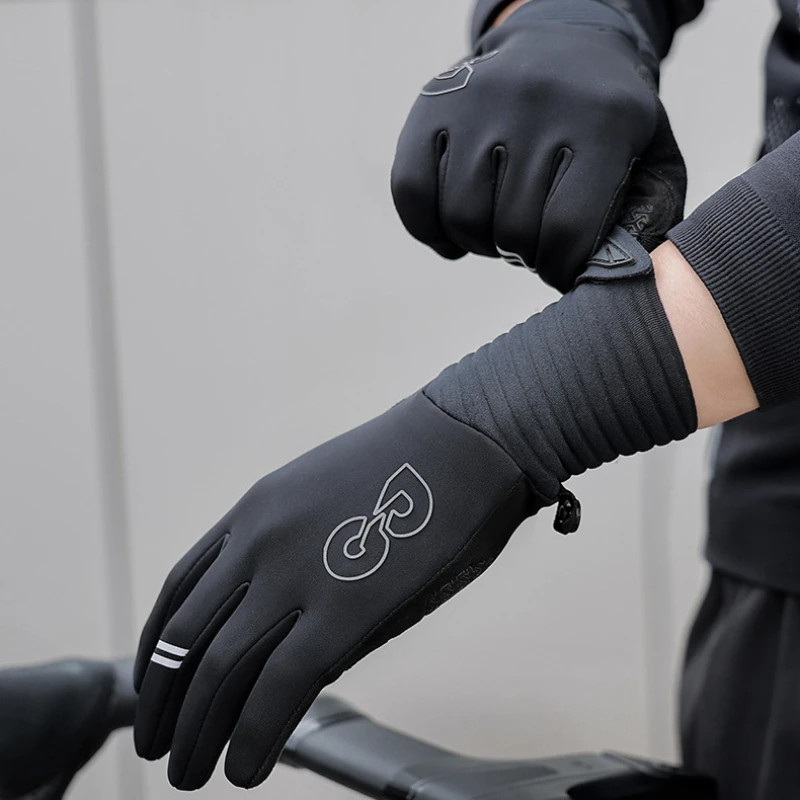 Autumn and Winter Cycling Gloves Men's and Women's Outdoor Sports Road Bikes with Fleece Warm Non-slip Cycling Gloves