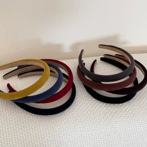 New Women Velvet Headbands Chic Solid Color Thin Hairbands Fit For Various Occasion Elegant Hair Hoops Non-slip Comfy for Ladies