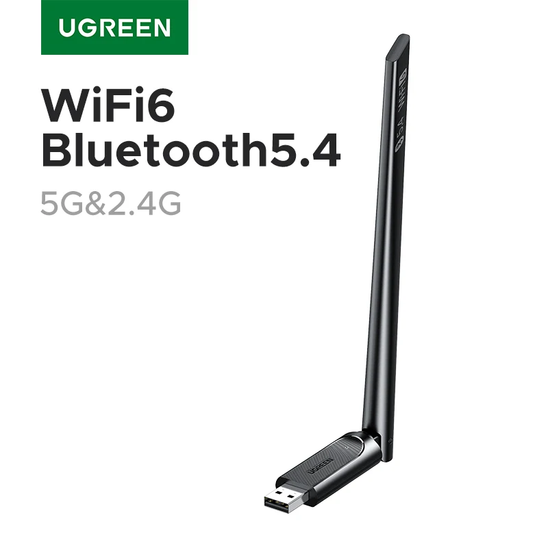 UGREEN WiFi Bluetooth Adapter AX900 BT5.4 5G&2.4G Dual Band WiFi6 Dongle Adapter for Desktop PC Laptop Accessories 6dBi Antenna