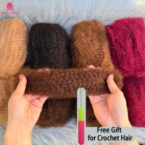 Natural 4C Afro Kinky Curly Bulk 10-16Inch Human Hair Extensions No Weft Brazilian Remy Bulk for Locs Braiding Hair