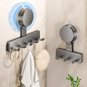 No Punching Suction Cup Hooks Wall Mounted Strong Load-bearing Capacity Universal Hooks Bathroom Door Hanging Clothes Rack