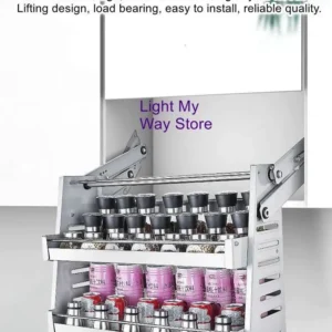 Stainless Steel Aluminum Alloy Hanging Lifting Basket Kitchen Pull-Down Cabinet Storage Rack