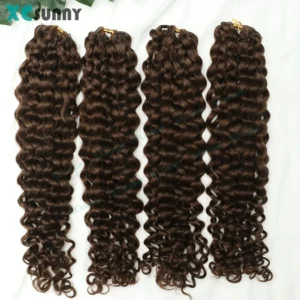 Feather Crochet Curly Human Hair 4 27 30 Invisible Knots Pre Separated Knotless Crochet Human Hair Extensions For Braids