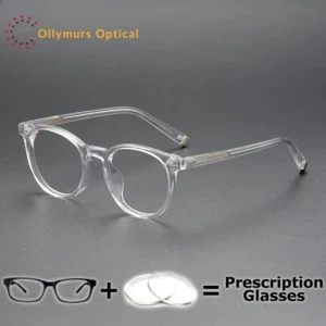 Brez Men Round Reading Glasses Optics Eyewear Multifocal Prescription Wide Progressive Lens Transition Anti Blue Light Myopi