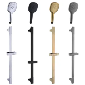 Black Chrome Shower Slide Bars Extension Shower Bathroom Hand Shower Head Rail Slide Holder Wall Mounted Adjustable Sliding Bar