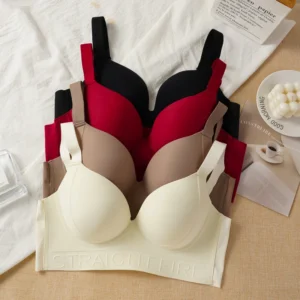 Women's Plus Size Seamless Push-Up Bra Side Boob Support Adjustable and Relieves Widening Solid Color Bra