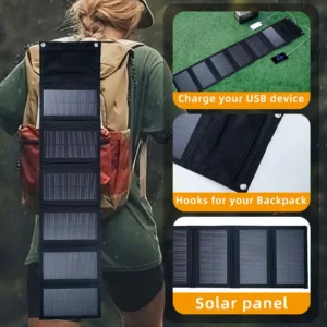 Foldable Solar Panel USB Portable Folding Bag Battery Charger for Phone Outdoor Camping Power Bank