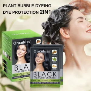 10-Pack Quick Hair Dye Shampoo Sachets, Instant Color Application, Effectively Covers Gray Hair,Gentle Formula for One-Step Wash