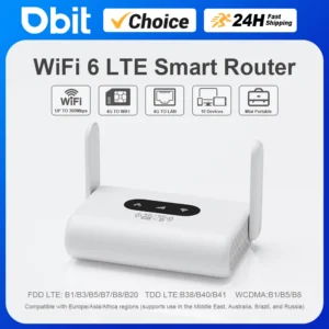 WiFi6 Router 4G LTE Router 300Mbps Modem 4G WiFi Portable Router Compatible with Non-Contract 5G SIM Cards Plug and Play
