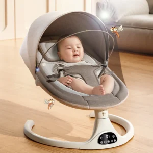 Baby Electric Rocker Soothing Swing, Multi-Function Reclining Infant Seat with Adjustable Speed & Timer