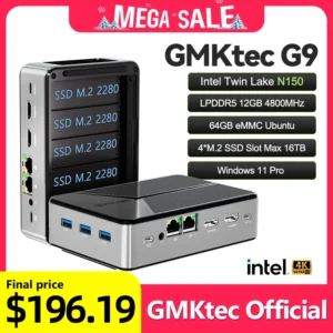GMKtec Nucbox G9 MINI NAS New Mold Intel N150 MINI PC Windows 11 Pro LPDDR5 M.2 2280 SSD WIFI6 BT5.2 Dual Triple Screen