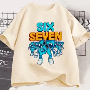Funny Six Seven 67 Brainrot Print Short Sleeve T Shirt Men Women Fashion Gaming Meme T-Shirt Y2k Casual Tees Tops for Boys Girls