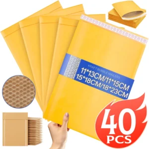 10-40PCS Kraft Paper Bubble Mailer Bag Padded Envelopes Brown Self Seal Adhesive Envelope Business Express Shiping Packaging Bag
