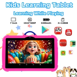 7 inch Kids Tablet PC Android 14.0 Children Learning Tablets 4GB+128GB 5G WiFi Parental Control Dual Camera Best Christmas Gifts