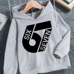 Spring And Autumn Boys' Casual And Fashionable Christmas, 67 Digital Cartoon Printed Grey Hooded Sweatshirt