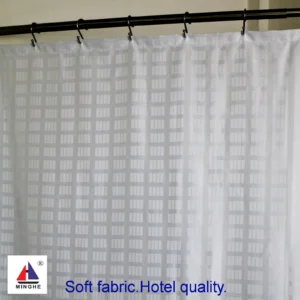Minghe Cloth Shower Curtain,Hotel Quality Fabric Shower Curtain,Water-repellent Bathroom Shower Curtain Weighted