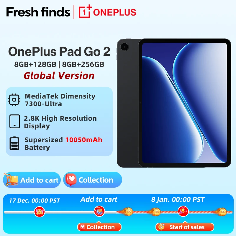 World Premiere OnePlus Pad Go 2 Global Version Tablet 12.1" 2.8K 120Hz Display 10050mAh Battery MediaTek Dimensity 7300-Ultra