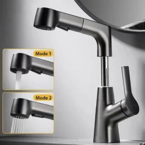Bathroom Faucet Hot Cold Water Sink Mixer Tap Basin Faucets Washbasin Pull Faucet Copper Lifting Pull Faucet Hot and Cold Water