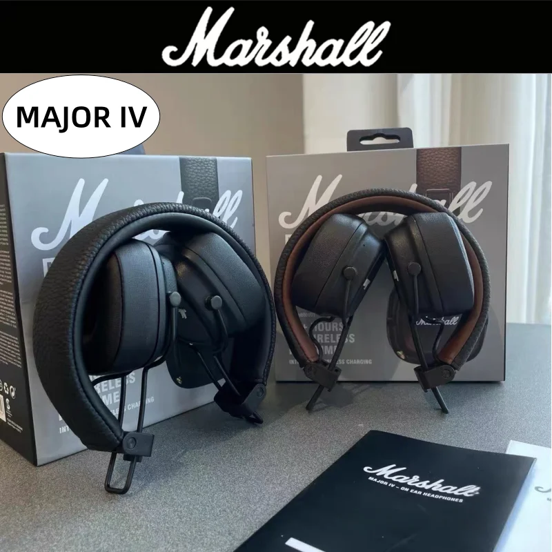 Marshall Major IV 4 Bluetooth Headphones Deep Bass/Ergonomic Design/80+ Hours Playtime Earphone Foldable Sports Wireless Headset