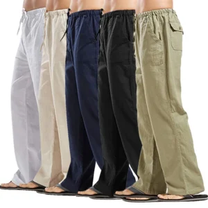 2023 new Men's Cotton Linen Pants Male Autumn New Breathable Solid Color Linen Trousers Fitness Streetwear S-3XL-5XL spring mens
