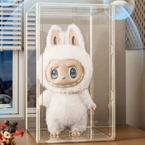 60x35x30cm Large Clear Stackable Storage Box with Magnetic Door for Helmets, Collectibles, Books, Shoes, Home Display Cabinet