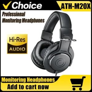 ATH M20X ATH-M20X Professional Studio Monitor Headphones Head Mounted Audio Hifi 40mm Driver Closed-Back Wired Over-Ear