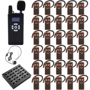 Wireless Audio Guide System 2.4G Tour Guide System Long Endurance for Simultaneous Interpretation Church Travel Agency Teaching