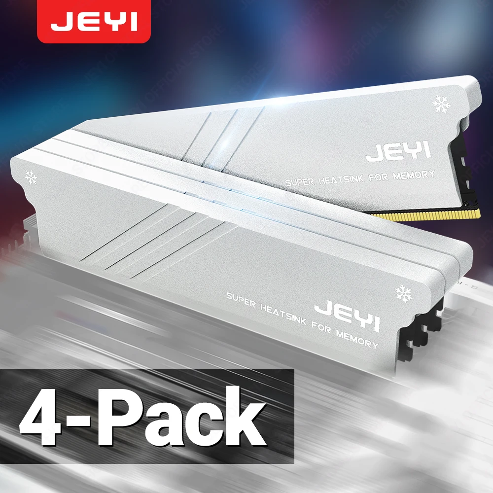 JEYI Universal RAM Heatsink Cooler-Compatible with DDR2/3/4/5 Memory, Includes Thermal Pads for DIY PC Heat Dissipation