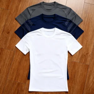 Men's Compression Short Sleeve T-Shirt Quick Dry High Elastic Fitness Running Workout Sportswear Top