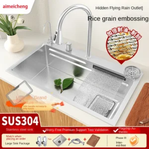 Handmade Basin Multiple With Accessories Multifunctional Large Capacity kitchen Sink 304 Stainless Steel Single Bowl Thickened