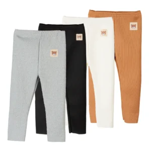 New Autumn Winter Children One Piece Leggings Kids Cartoon Stretch Warm Trousers Unisex Boys Girls Baby Elastic Waist Slim Pants