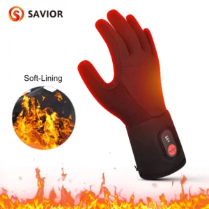 Savior Heated Gloves Electric Skiing Winter Warm Support Touch Screen Glove Men Women Snowboarding Thermal Skiing Liner Outdoor