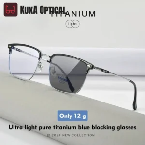 KUXA New Simple Geometric Square Design Men's Anti-blue Light Glasses Can Be Customized Prescription Photochromic BT27878Y