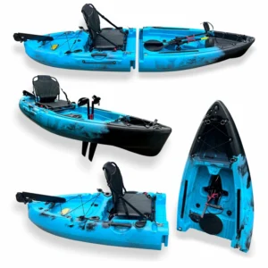 Portable Split Hard Shell Kayak, Electric & Pedal-Driven Canoe, 1-2 PersonforLake/SeaFishing Adventure, Modular Design & Storage