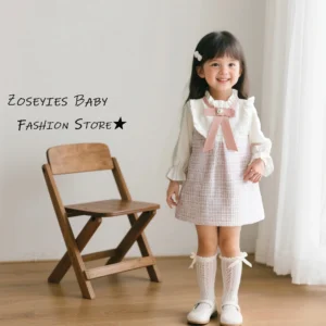 Girls' Dress Spring And Autumn Season Cute Bow Long Sleeve Baby Girl Dress Cute Princess Dress For Girls Baby Girl Clothes