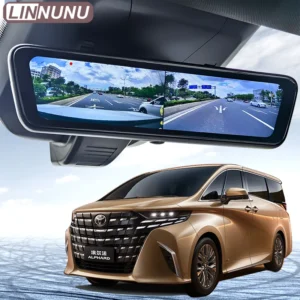 LINNUNU 8.2" Car streaming media smart rearview mirror Dash Cam 1080P Backup Camera for Toyota Alphard 30 Land Cruiser 200