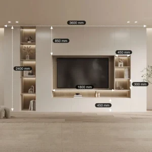 Aimsp Minimalist New Design Wooden Wall Unit Tv Stand Tv Cabinet Modern Design for Living Room Customized Furniture Set